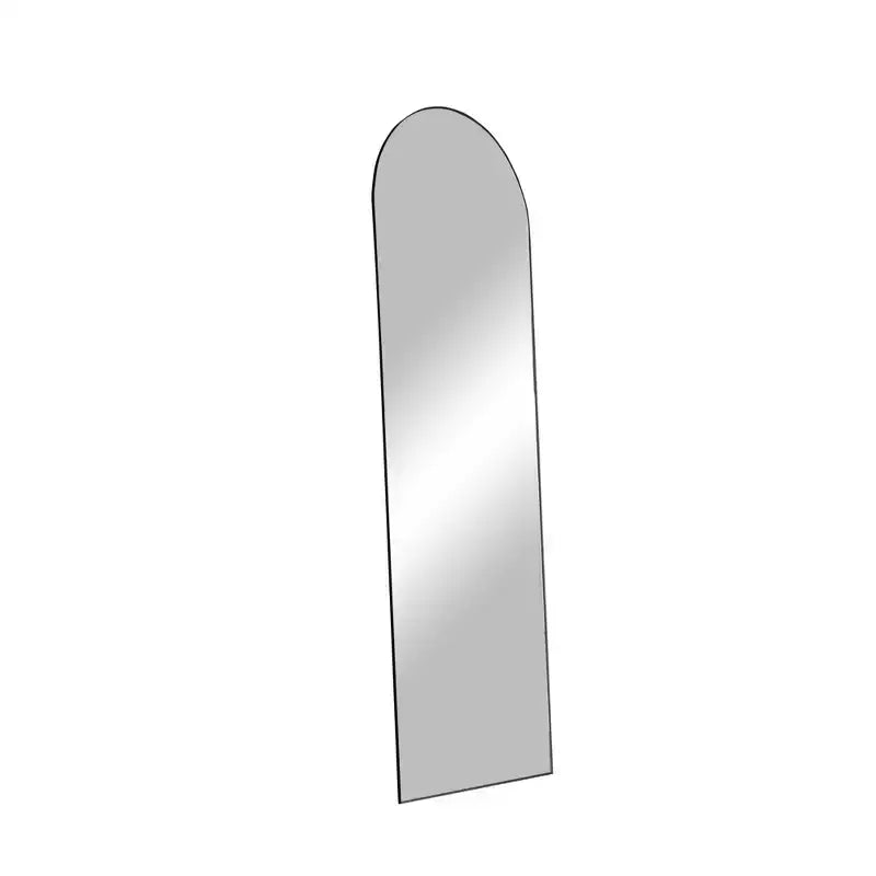 HomeRoots Black Aluminum Arch Freestanding Or Wall Mount Framed Full Length Mirror