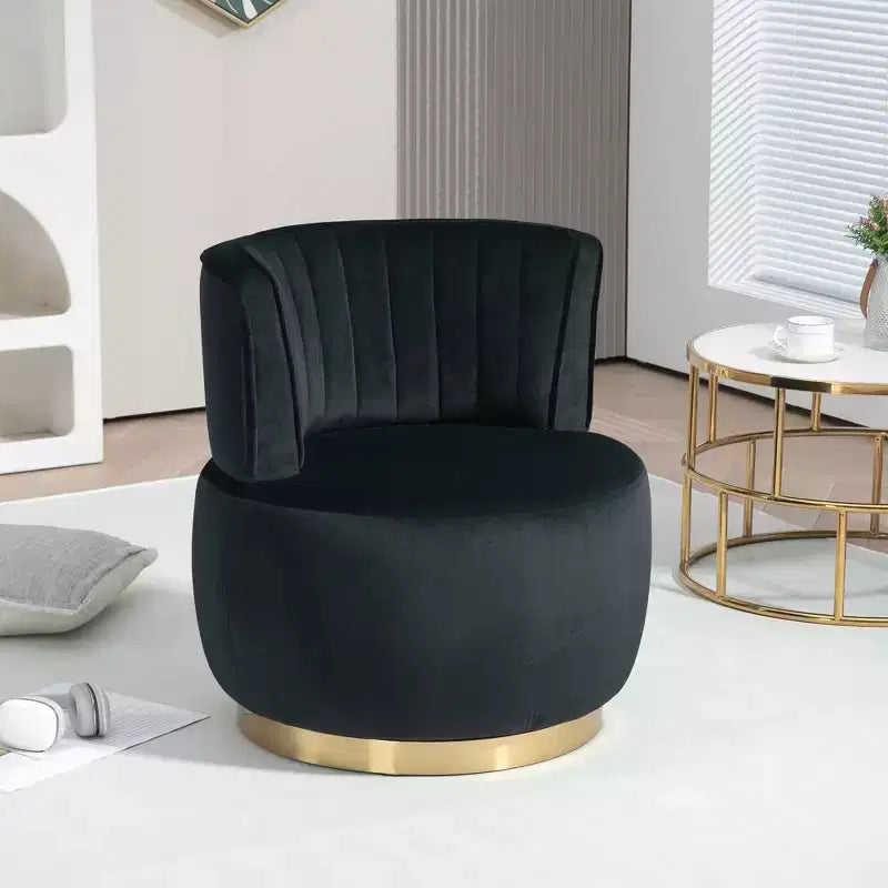 MAYEERTY 360 Swivel Barrel Chair, Fluffy Velvet, Living Room Office, Multi-Color