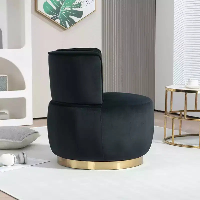 MAYEERTY 360 Swivel Barrel Chair, Fluffy Velvet, Living Room Office, Multi-Color