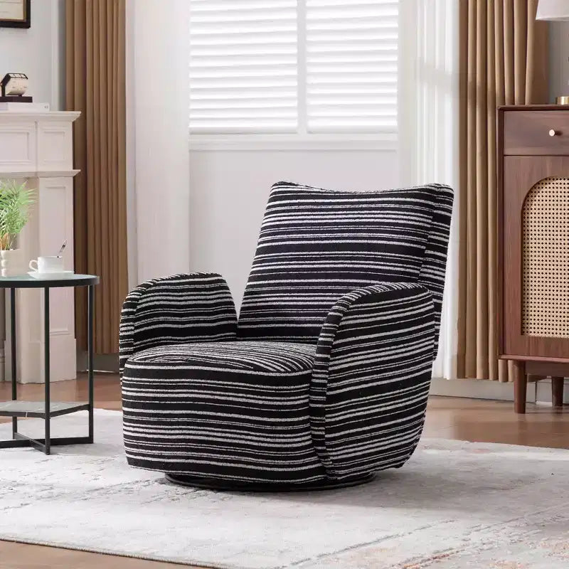 MAYEERTY 360 Swivel Barrel Chair, Fluffy Velvet, Living Room Office, Multi-Color