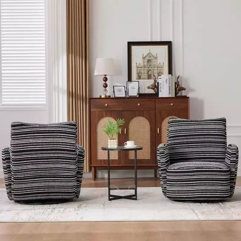 MAYEERTY 360 Swivel Barrel Chair, Fluffy Velvet, Living Room Office, Multi-Color
