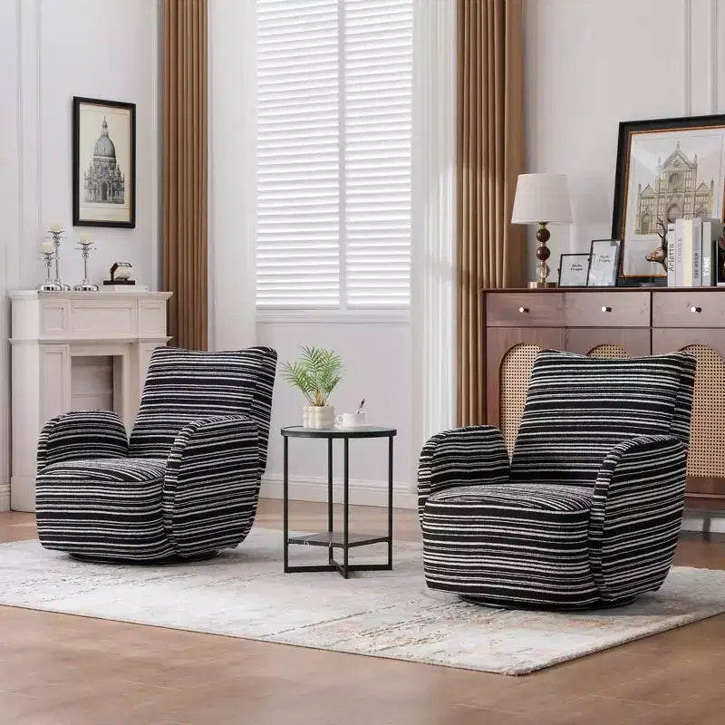 MAYEERTY 360 Swivel Barrel Chair, Fluffy Velvet, Living Room Office, Multi-Color