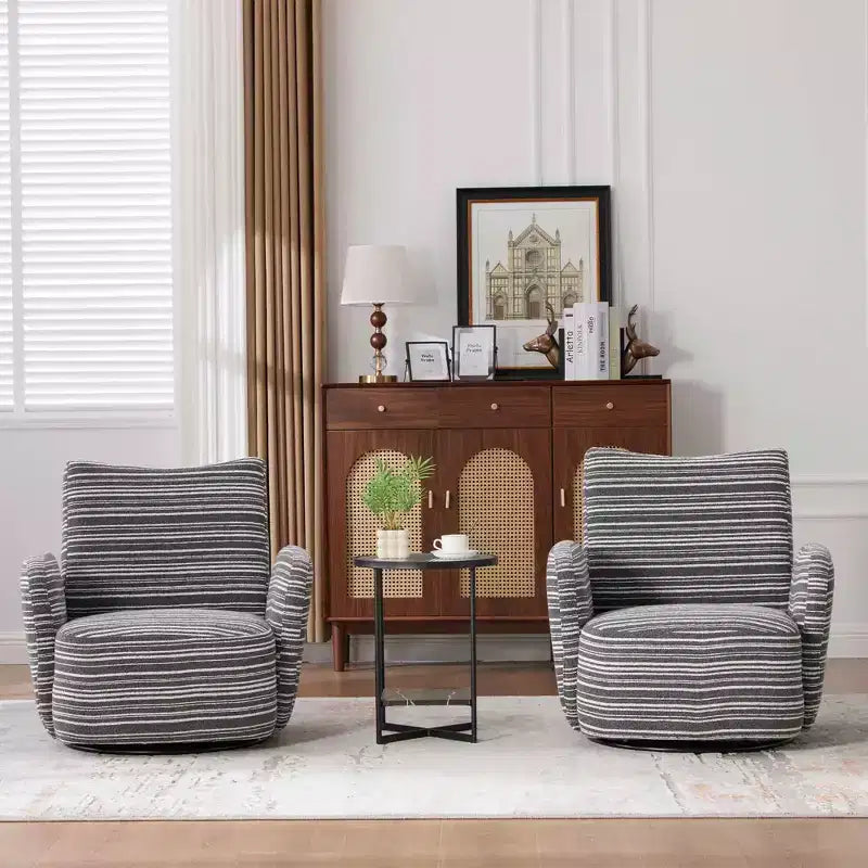 MAYEERTY 360 Swivel Barrel Chair, Fluffy Velvet, Living Room Office, Multi-Color