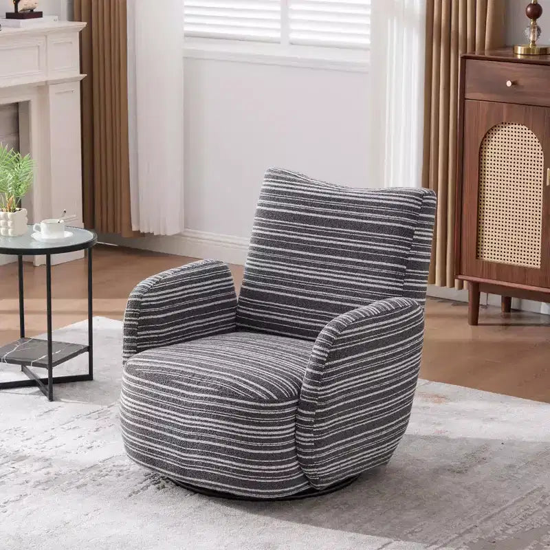 MAYEERTY 360 Swivel Barrel Chair, Fluffy Velvet, Living Room Office, Multi-Color