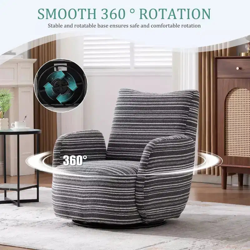 MAYEERTY 360 Swivel Barrel Chair, Fluffy Velvet, Living Room Office, Multi-Color