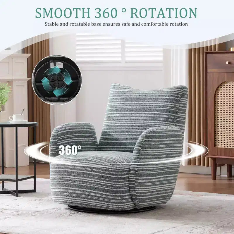 MAYEERTY 360 Swivel Barrel Chair, Fluffy Velvet, Living Room Office, Multi-Color