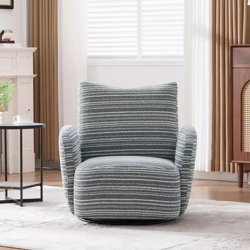 MAYEERTY 360 Swivel Barrel Chair, Fluffy Velvet, Living Room Office, Multi-Color