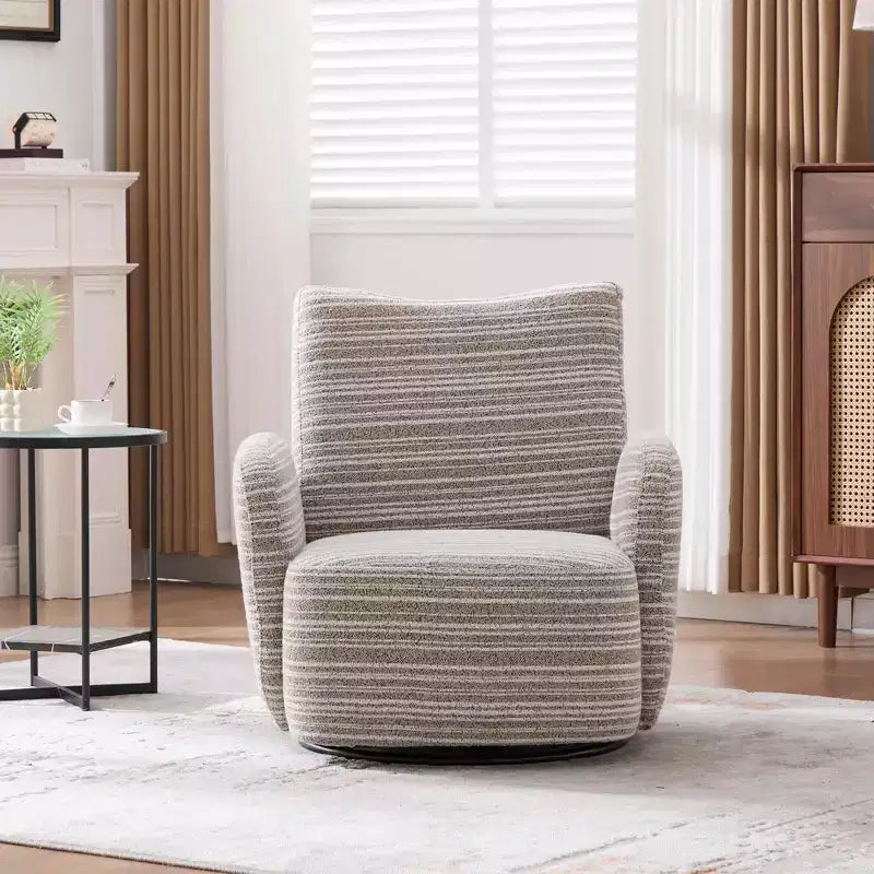 MAYEERTY 360 Swivel Barrel Chair, Fluffy Velvet, Living Room Office, Multi-Color