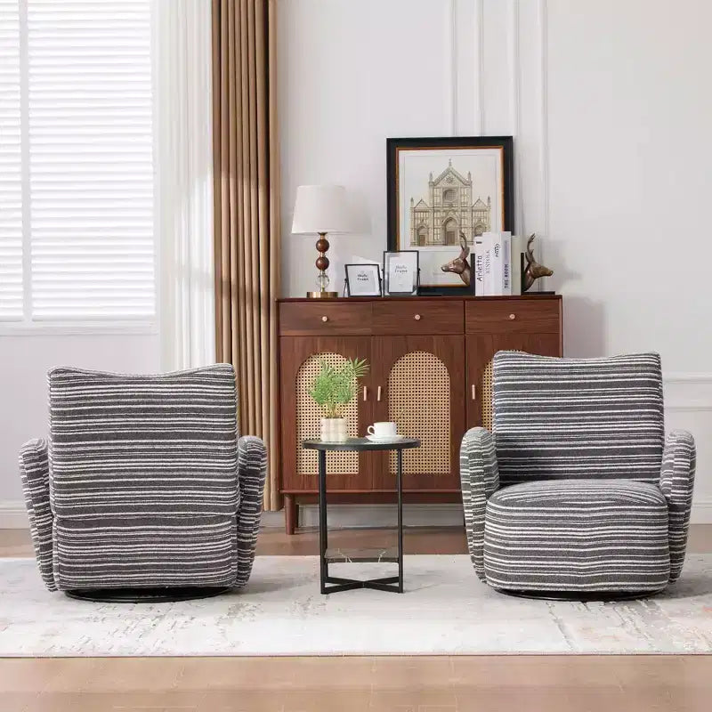MAYEERTY 360 Swivel Barrel Chair, Fluffy Velvet, Living Room Office, Multi-Color