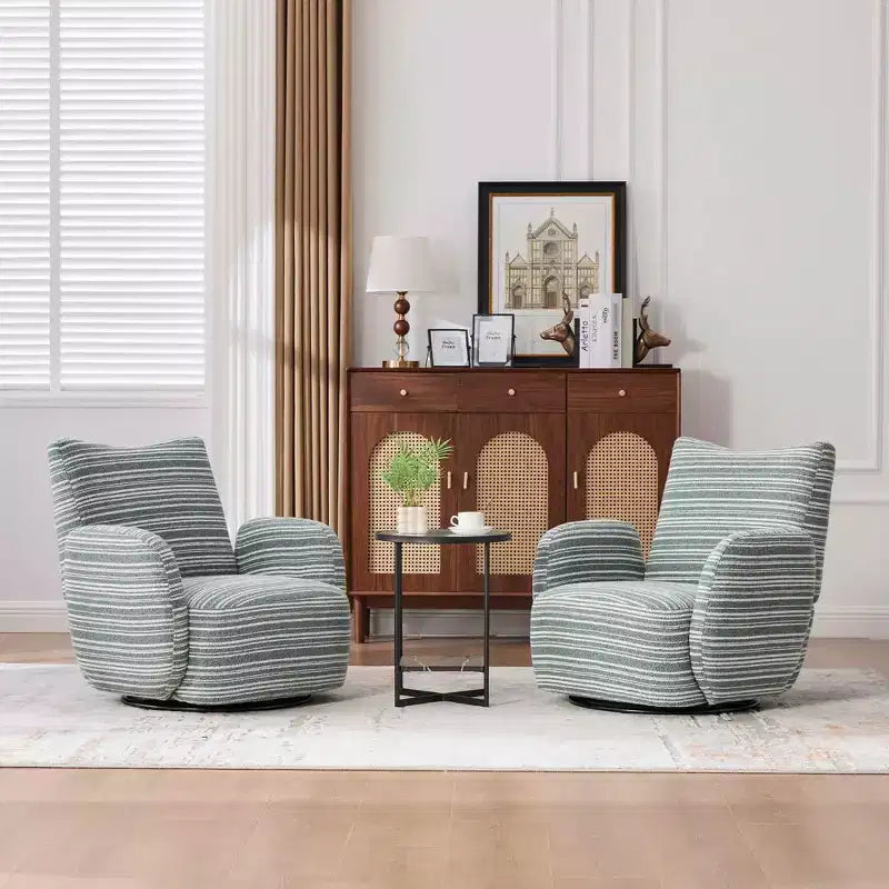 MAYEERTY 360 Swivel Barrel Chair, Fluffy Velvet, Living Room Office, Multi-Color