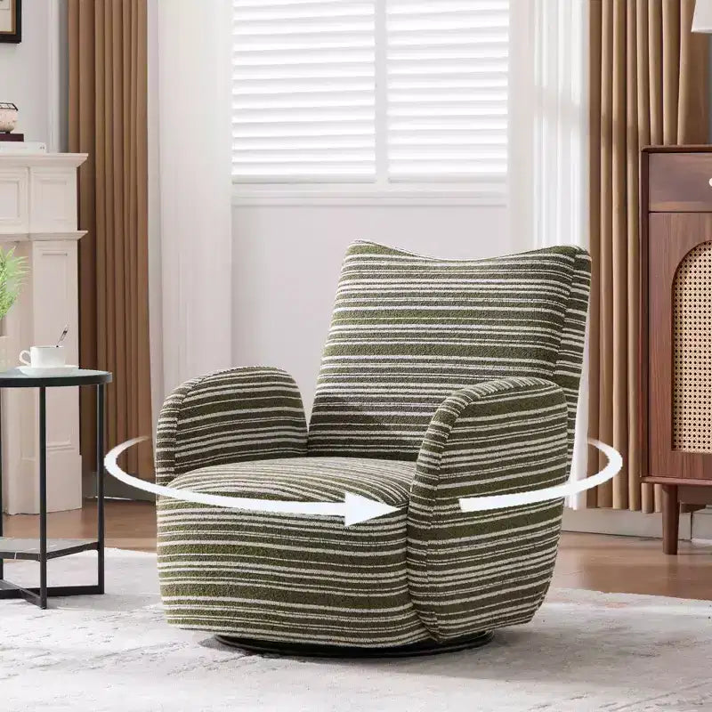 MAYEERTY 360 Swivel Barrel Chair, Fluffy Velvet, Living Room Office, Multi-Color