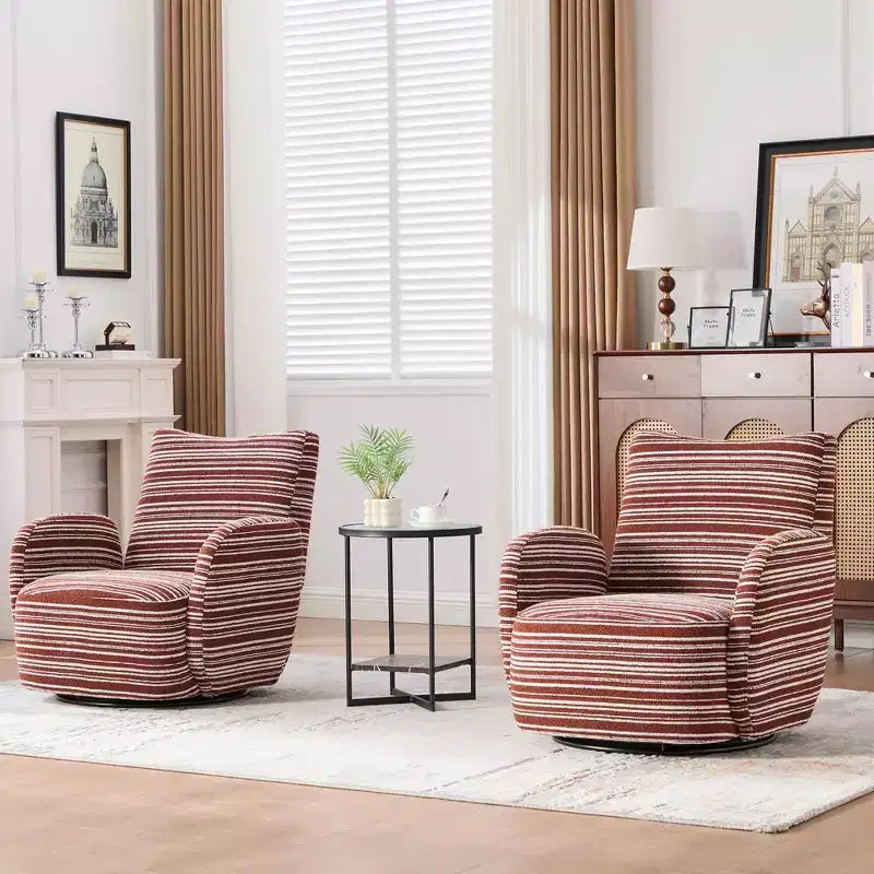 MAYEERTY 360 Swivel Barrel Chair, Fluffy Velvet, Living Room Office, Multi-Color