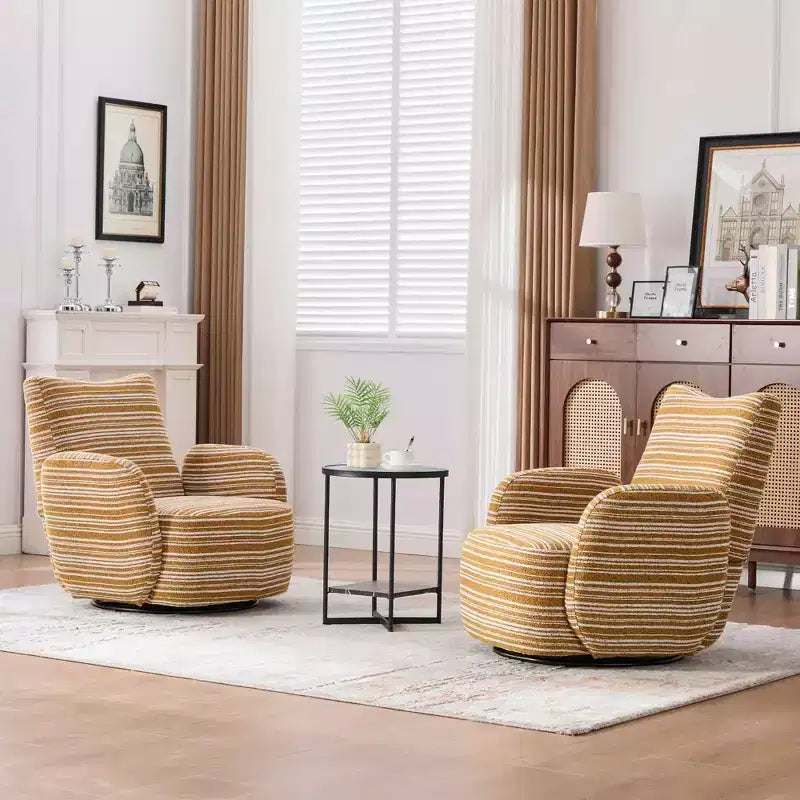 MAYEERTY 360 Swivel Barrel Chair, Fluffy Velvet, Living Room Office, Multi-Color