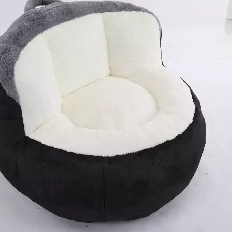 Whisen Oversized Bean Bag Chairs, Multicolor Faux Fur Couch, Large Lounger Sofa Filled with Shredded Sponge, No Assembly Required