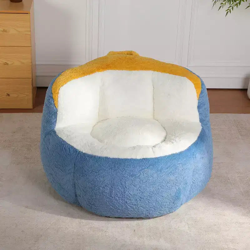 Whisen Oversized Bean Bag Chairs, Multicolor Faux Fur Couch, Large Lounger Sofa Filled with Shredded Sponge, No Assembly Required