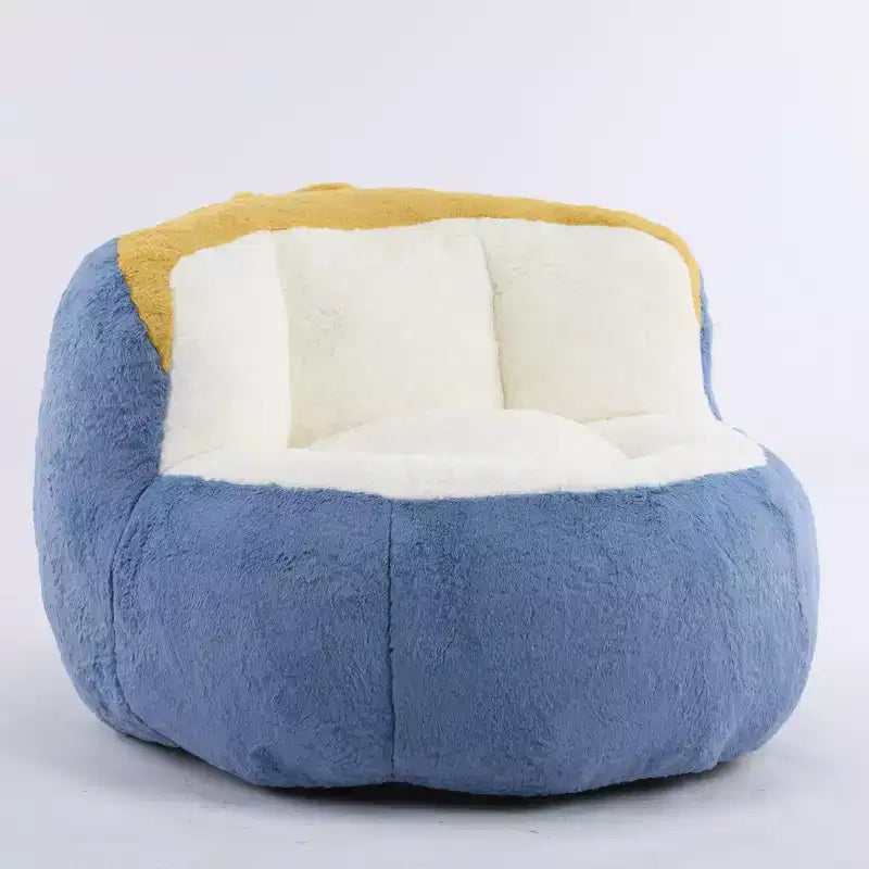 Whisen Oversized Bean Bag Chairs, Multicolor Faux Fur Couch, Large Lounger Sofa Filled with Shredded Sponge, No Assembly Required