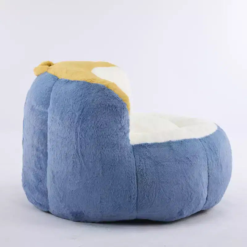 Whisen Oversized Bean Bag Chairs, Multicolor Faux Fur Couch, Large Lounger Sofa Filled with Shredded Sponge, No Assembly Required
