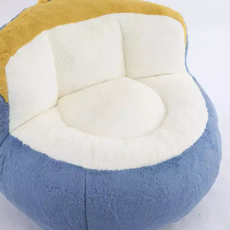 Whisen Oversized Bean Bag Chairs, Multicolor Faux Fur Couch, Large Lounger Sofa Filled with Shredded Sponge, No Assembly Required