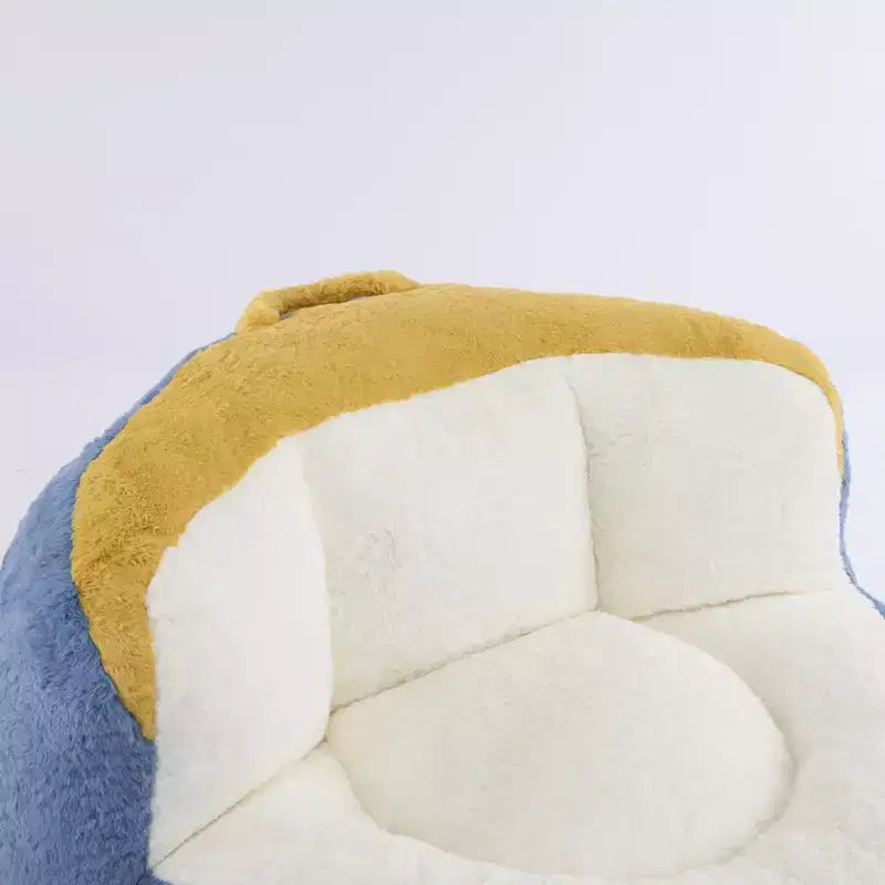 Whisen Oversized Bean Bag Chairs, Multicolor Faux Fur Couch, Large Lounger Sofa Filled with Shredded Sponge, No Assembly Required