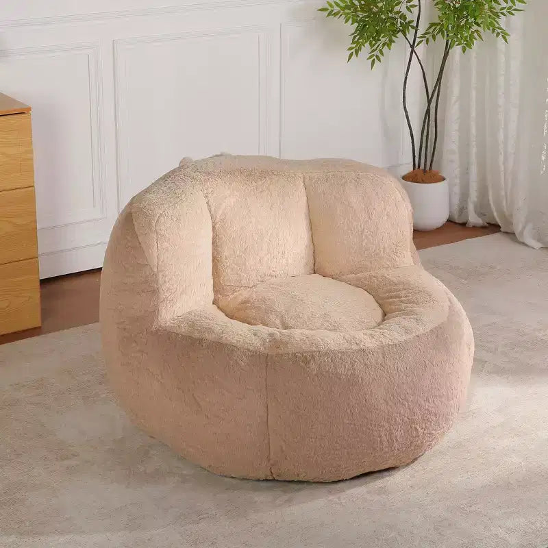 Whisen Oversized Bean Bag Chairs, Multicolor Faux Fur Couch, Large Lounger Sofa Filled with Shredded Sponge, No Assembly Required