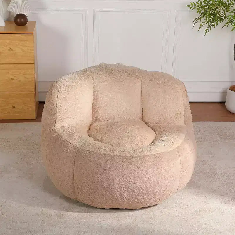 Whisen Oversized Bean Bag Chairs, Multicolor Faux Fur Couch, Large Lounger Sofa Filled with Shredded Sponge, No Assembly Required