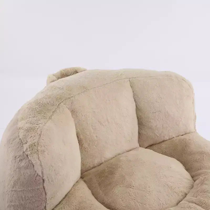 Whisen Oversized Bean Bag Chairs, Multicolor Faux Fur Couch, Large Lounger Sofa Filled with Shredded Sponge, No Assembly Required
