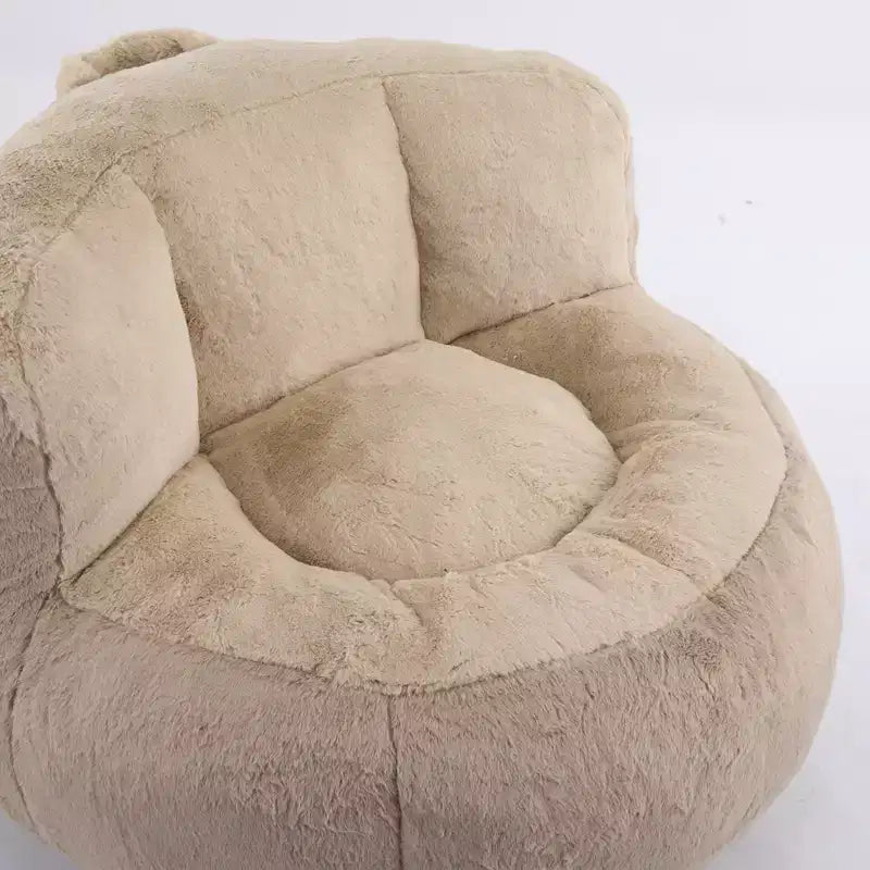 Whisen Oversized Bean Bag Chairs, Multicolor Faux Fur Couch, Large Lounger Sofa Filled with Shredded Sponge, No Assembly Required