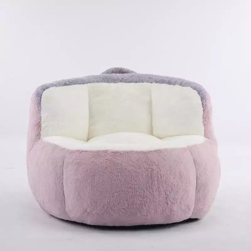 Whisen Oversized Bean Bag Chairs, Multicolor Faux Fur Couch, Large Lounger Sofa Filled with Shredded Sponge, No Assembly Required