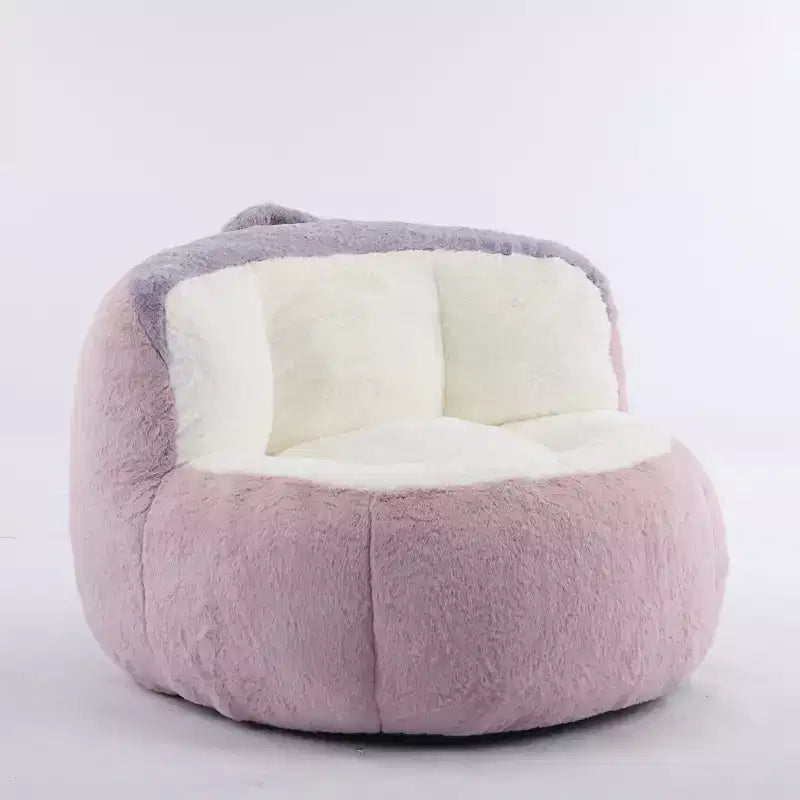 Whisen Oversized Bean Bag Chairs, Multicolor Faux Fur Couch, Large Lounger Sofa Filled with Shredded Sponge, No Assembly Required