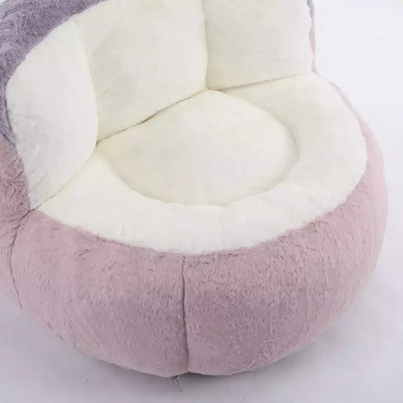 Whisen Oversized Bean Bag Chairs, Multicolor Faux Fur Couch, Large Lounger Sofa Filled with Shredded Sponge, No Assembly Required