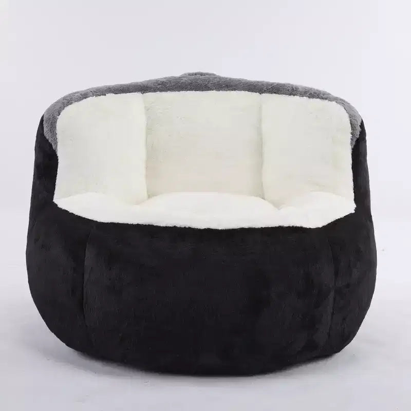 Whisen Oversized Bean Bag Chairs, Multicolor Faux Fur Couch, Large Lounger Sofa Filled with Shredded Sponge, No Assembly Required