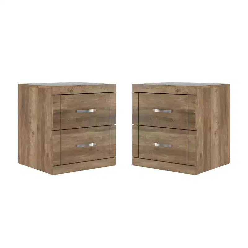 Galano Modern 2-Drawer Nightstand Set of 2 18.9 W  16.3 D  20.3 H
