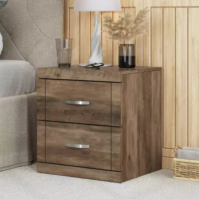 Galano Modern 2-Drawer Nightstand Set of 2 18.9 W  16.3 D  20.3 H
