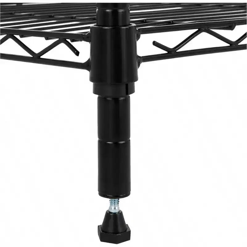 4 - Shelf Heavy Duty Steel Wire Rack Storage Shelving Organizer Kitchen Garage 36 Inch Lx 14 Inch Wx 54 Inch H Black Adjustable