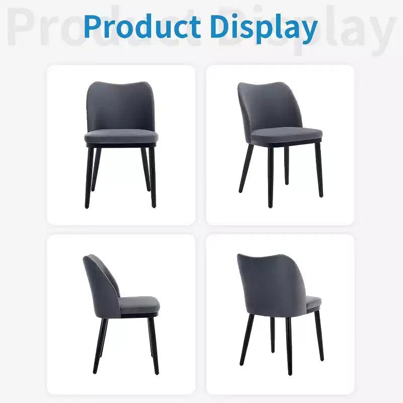 Set of 2 Modern Fabric Dining Chairs: Padded Seat, Wood Legs - Versatile Side Chairs for Kitchen, Dining Room, Restaurant, Cafe & Living Room.