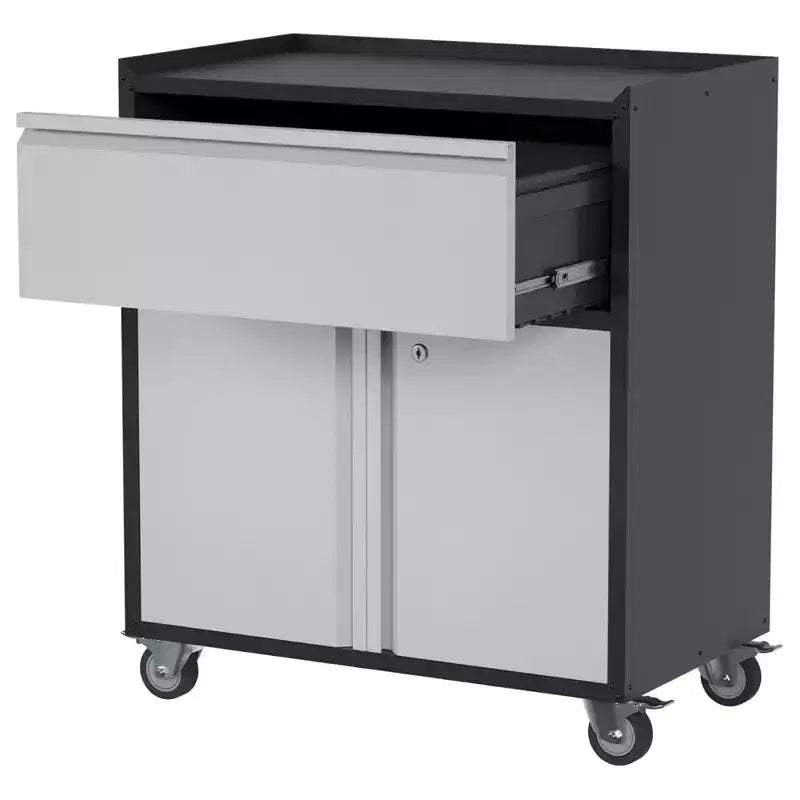 Garvee Rolling Tool Cabinet, Heavy Duty Toolbox with Wheels and Drawers for Garage, Office, Black/Gray