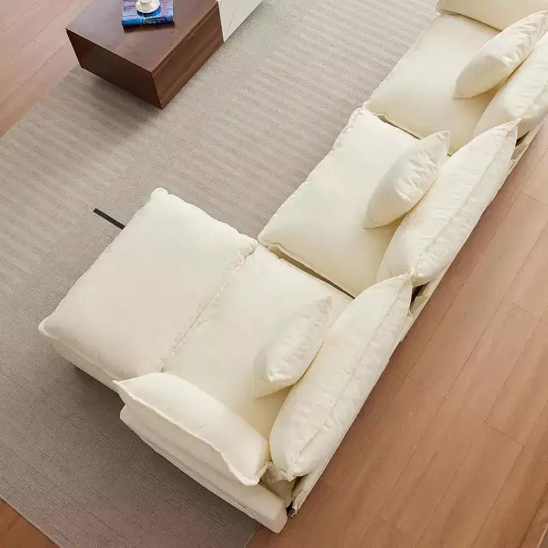 Acekool Oversized L Shaped Sectional Sofa, Modular Chenille 3 Seater Couch with Deep Seat and Ottoman, Comfy Convertible Sofa for Living Room
