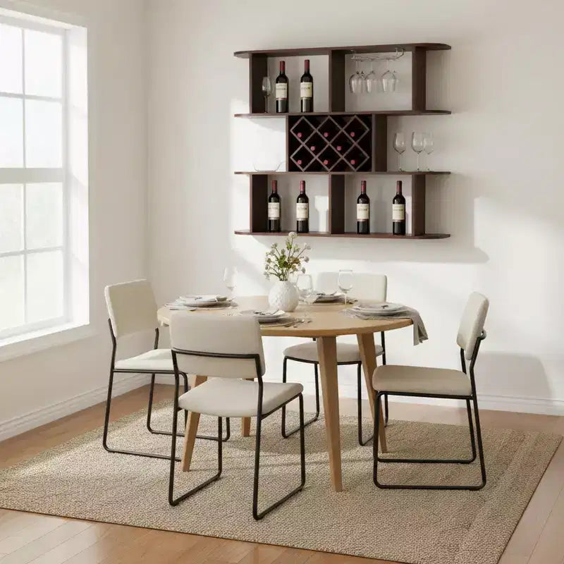 Homy Casa Large Wall-Mounted 3-Tier Wine Rack with Bottle Storage and Display Shelves