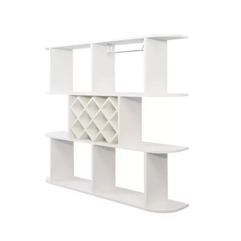 Homy Casa Large Wall-Mounted 3-Tier Wine Rack with Bottle Storage and Display Shelves