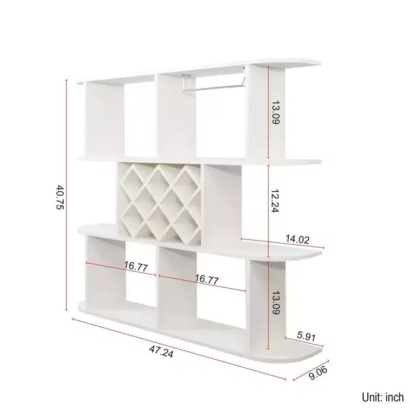 Homy Casa Large Wall-Mounted 3-Tier Wine Rack with Bottle Storage and Display Shelves