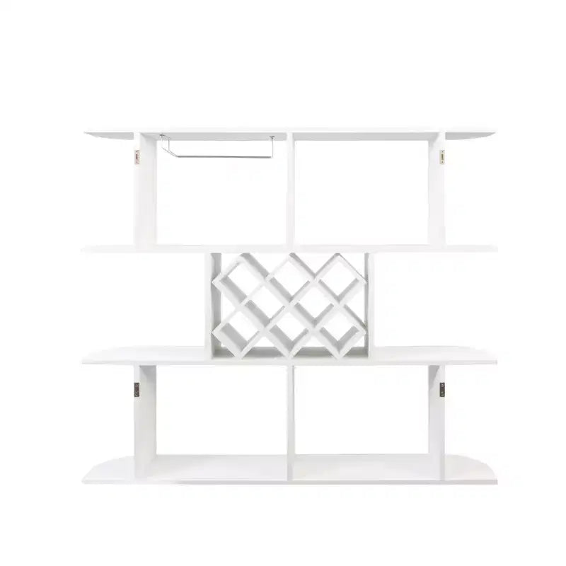 Homy Casa Large Wall-Mounted 3-Tier Wine Rack with Bottle Storage and Display Shelves
