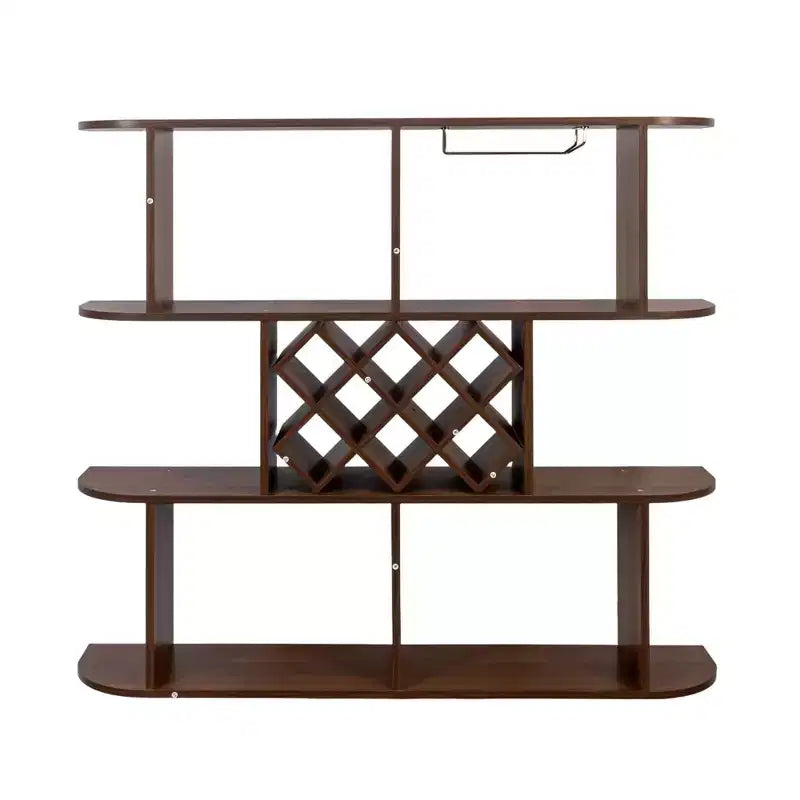 Homy Casa Large Wall-Mounted 3-Tier Wine Rack with Bottle Storage and Display Shelves