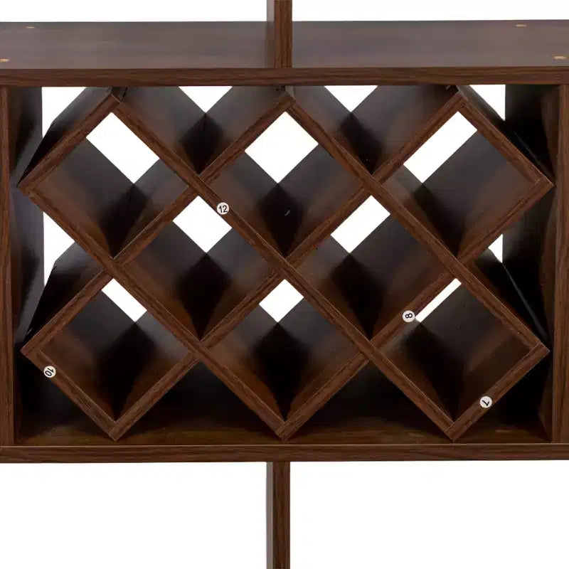 Homy Casa Large Wall-Mounted 3-Tier Wine Rack with Bottle Storage and Display Shelves