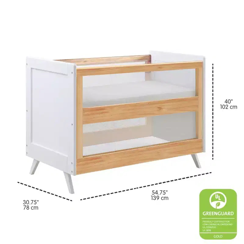 BreathableBaby Breathable Mesh 3-in-1 Convertible Crib, Greenguard Gold Certified