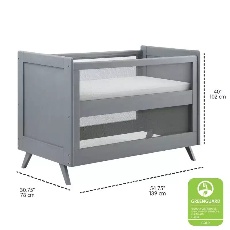 BreathableBaby Breathable Mesh 3-in-1 Convertible Crib, Greenguard Gold Certified