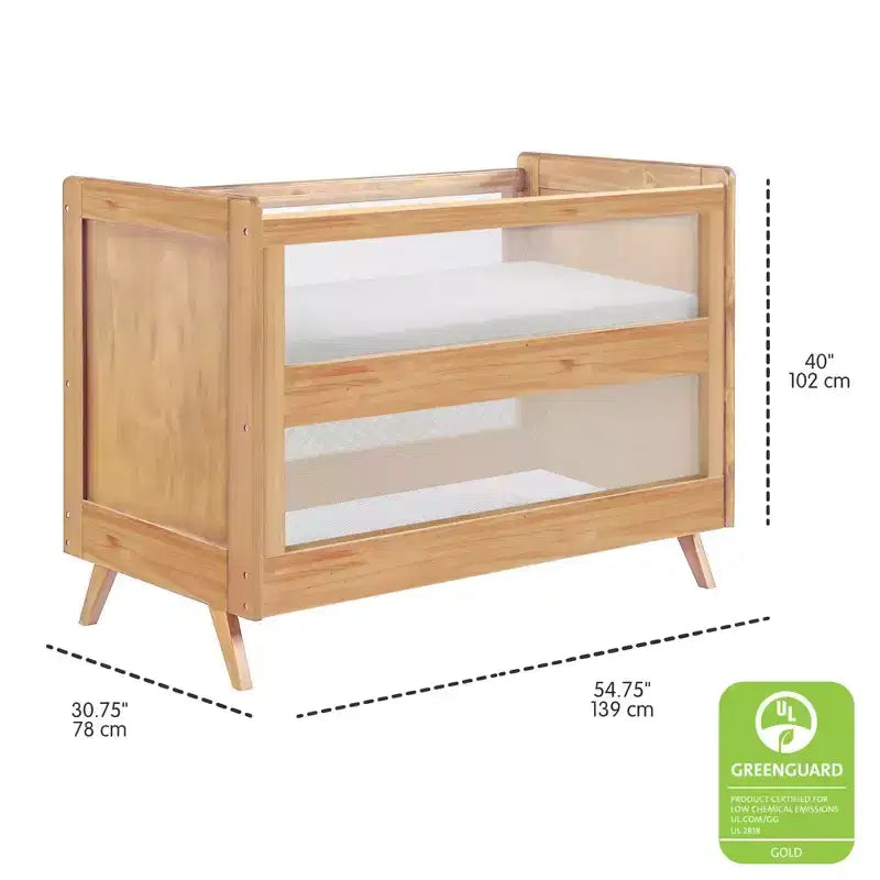 BreathableBaby Breathable Mesh 3-in-1 Convertible Crib, Greenguard Gold Certified