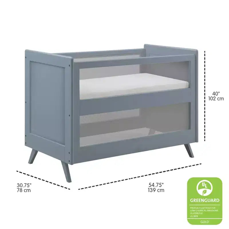 BreathableBaby Breathable Mesh 3-in-1 Convertible Crib, Greenguard Gold Certified
