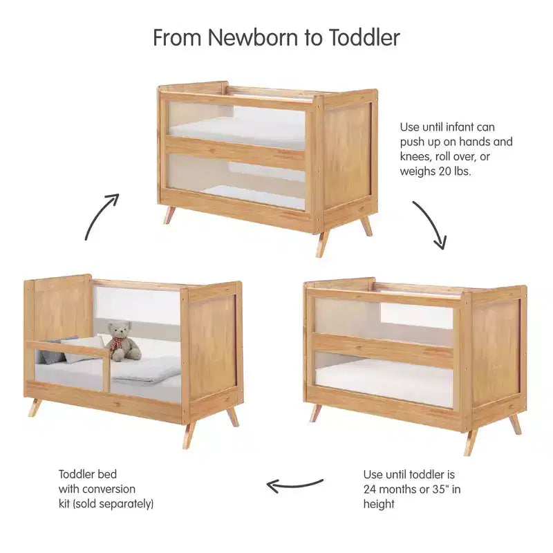 BreathableBaby Breathable Mesh 3-in-1 Convertible Crib, Greenguard Gold Certified