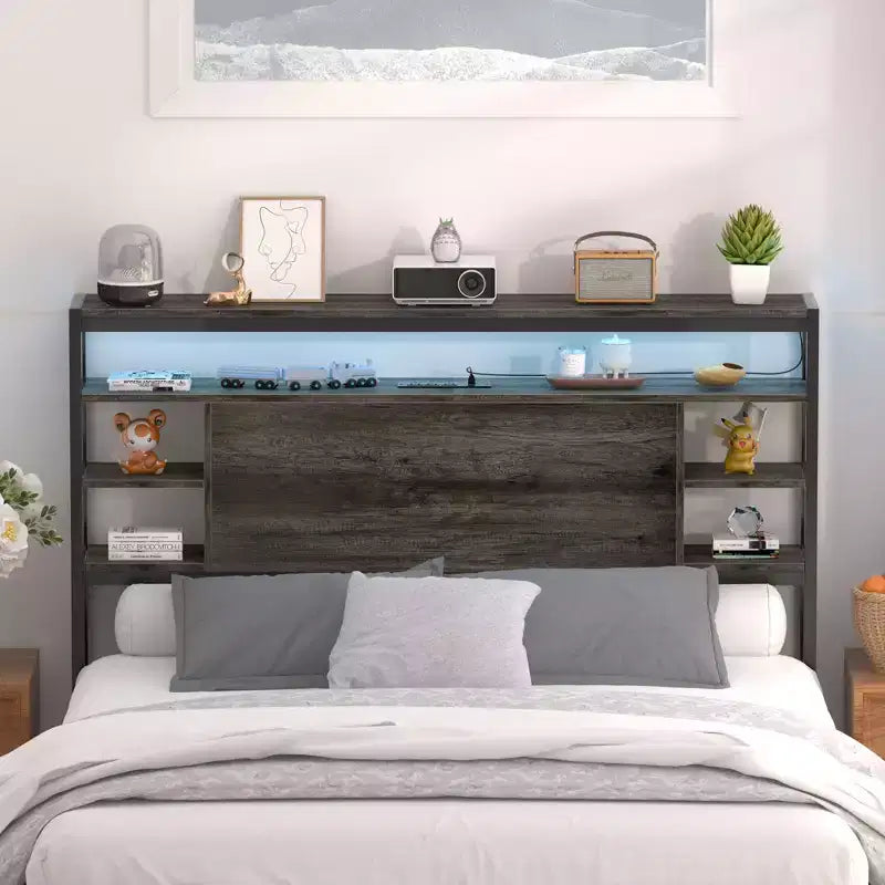 Besiost Upholstered Headboard with Storage Bags