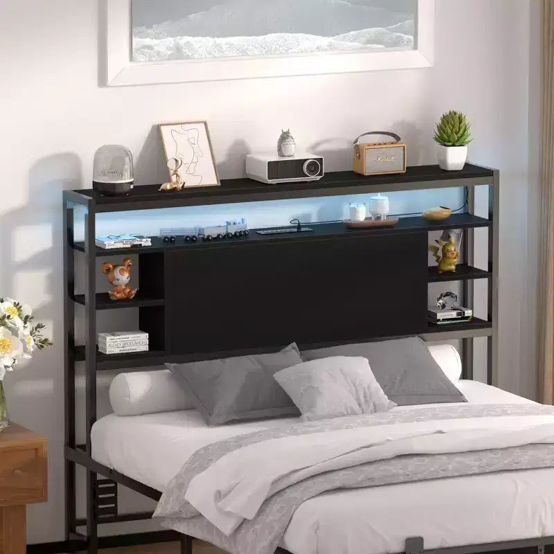 Besiost Upholstered Headboard with Storage Bags